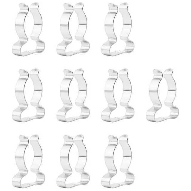 Alt view image 2 of 6 - 10Pcs Spring Terry Clips, Heavy Duty Manganese Steel Tool Holder, Wall Mount Garage Storage for Brooms, Rakes, Pipes, Silver(28mm)