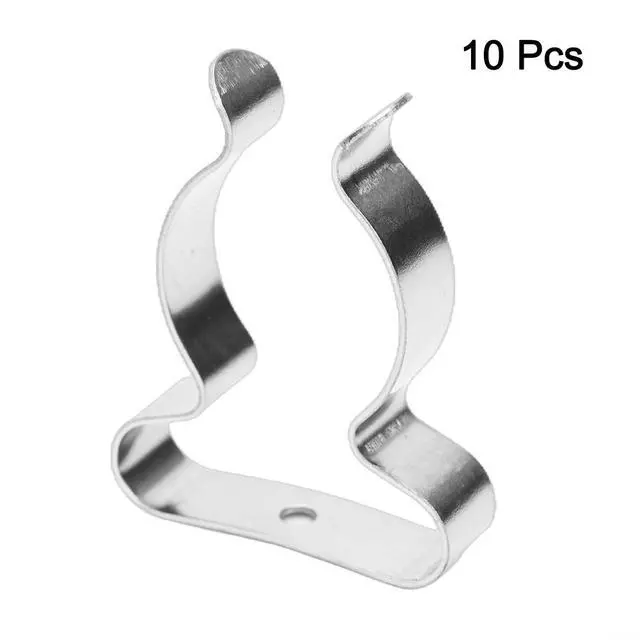 Alt view image 6 of 6 - 10Pcs Spring Terry Clips, Heavy Duty Manganese Steel Tool Holder, Wall Mount Garage Storage for Brooms, Rakes, Pipes, Silver(28mm)