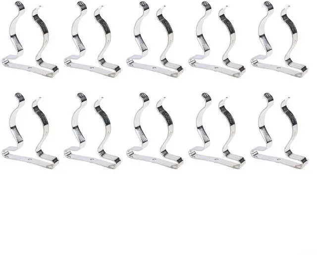 Main image of 10Pcs Spring Terry Clips, Heavy Duty Manganese Steel Tool Holder, Wall Mount Garage Storage for Brooms, Rakes, Pipes, Silver(38mm)
