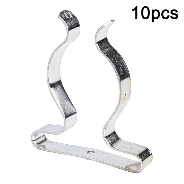 Alt view image 2 of 7 - 10Pcs Spring Terry Clips, Heavy Duty Manganese Steel Tool Holder, Wall Mount Garage Storage for Brooms, Rakes, Pipes, Silver(38mm)