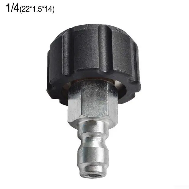 Alt view image 6 of 7 - Quick Connect Male to M22 14 15 mm Female Pressure Washer Adapter 1/4 3/8 Inch for High Pressure Washer Parts Hose Fittings Silver and Black(1/4 QD male to M22 14mm female)