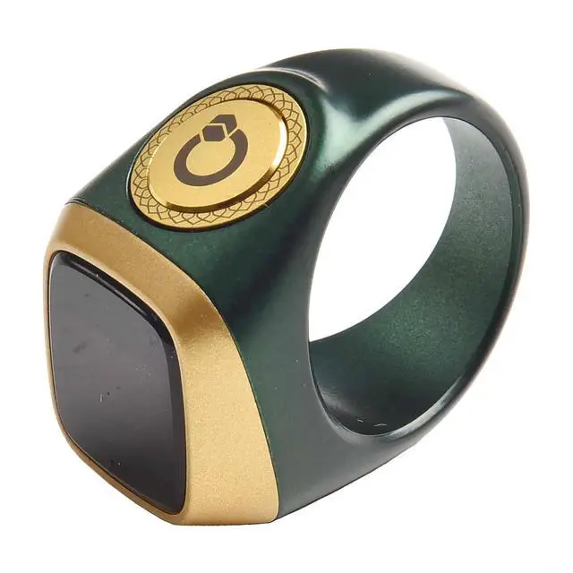 Alt view image 4 of 5 - IQibla Smart Ring Counter for Zikr & Prayer Times with OLED Display, Waterproof Digital Tasbih Counter with Vibration Reminder for Muslims, for iOS & for Android App, 40mAh 3-Day Battery(22mm Green)