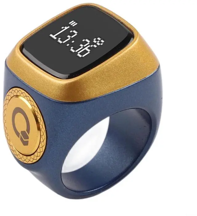 Main image of IQibla Smart Ring Counter for Zikr & Prayer Times with OLED Display, Waterproof Digital Tasbih Counter with Vibration Reminder for Muslims, for iOS & for Android App, 40mAh 3-Day Battery(18mm Blue)