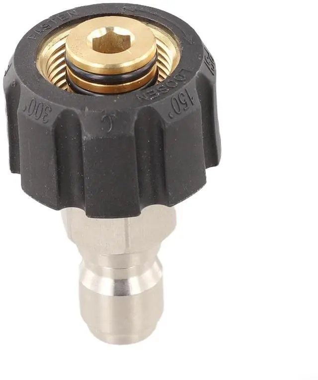 Main image of Quick Connect Male to M22 14 15 mm Female Pressure Washer Adapter 1/4 3/8 Inch for High Pressure Washer Parts Hose Fittings Silver and Black(3/8 QD male to M22 15mm female)