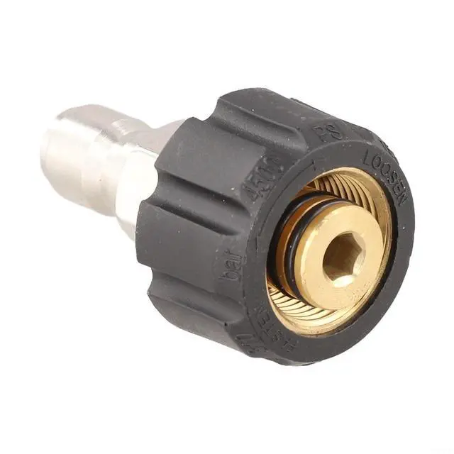 Alt view image 6 of 7 - Quick Connect Male to M22 14 15 mm Female Pressure Washer Adapter 1/4 3/8 Inch for High Pressure Washer Parts Hose Fittings Silver and Black(3/8 QD male to M22 15mm female)