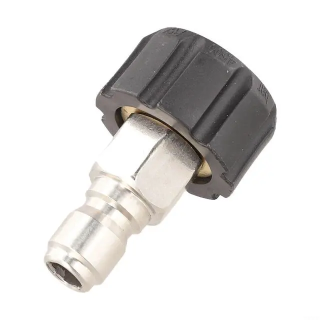 Alt view image 7 of 7 - Quick Connect Male to M22 14 15 mm Female Pressure Washer Adapter 1/4 3/8 Inch for High Pressure Washer Parts Hose Fittings Silver and Black(3/8 QD male to M22 15mm female)