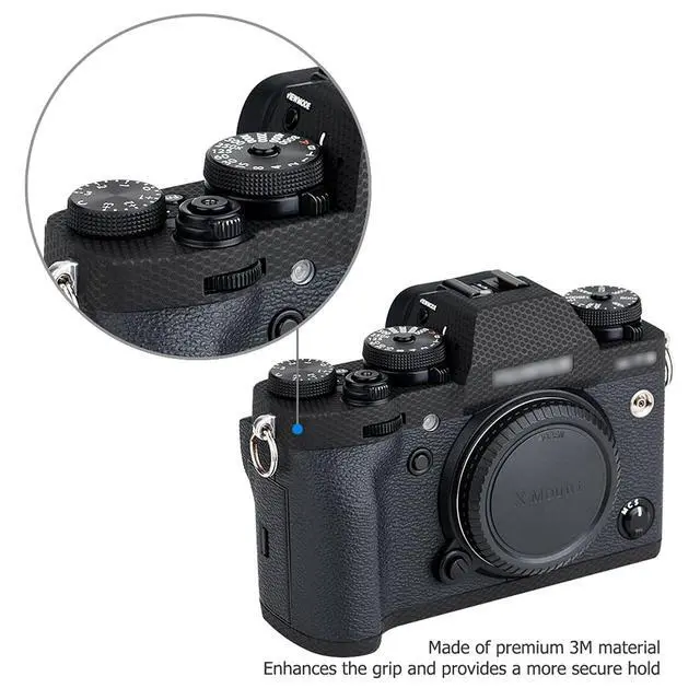 Alt view image 3 of 7 - Anti-Scratch Anti-Wear Camera Body Cover Sticker Protector for Fujifilm Fuji X-T3 XT3 Anti-Slide Grip Holder Skin Guard Shield - Matrix Black
