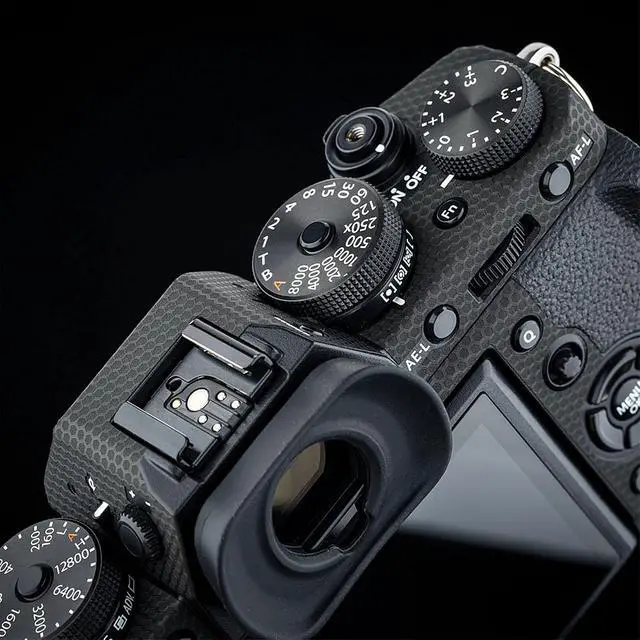 Alt view image 4 of 7 - Anti-Scratch Anti-Wear Camera Body Cover Sticker Protector for Fujifilm Fuji X-T3 XT3 Anti-Slide Grip Holder Skin Guard Shield - Matrix Black