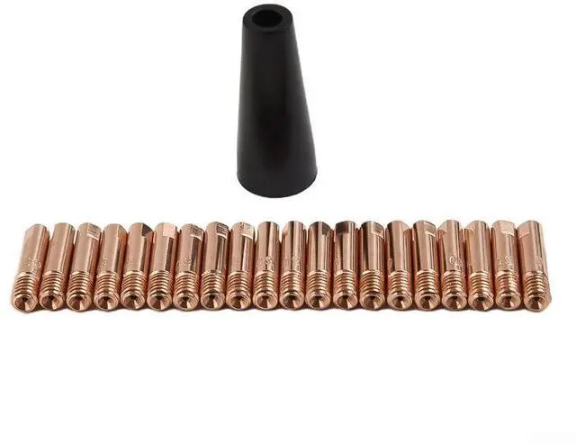 Main image of 21PCS MIG Welder Nozzle Tips For Easy-Flux 125 Amp Welder Models 56355 And 56359, 0.035 in/0.9 mm And 0.030 in/0.8 mm Inner Aperture, Gasless Welding Torch Parts(035)