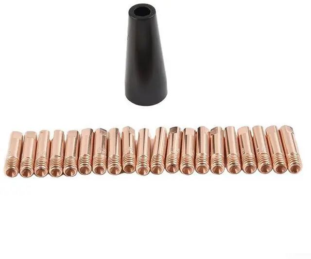 Main image of 21PCS MIG Welder Nozzle Tips For Easy-Flux 125 Amp Welder Models 56355 And 56359, 0.035 in/0.9 mm And 0.030 in/0.8 mm Inner Aperture, Gasless Welding Torch Parts(030)