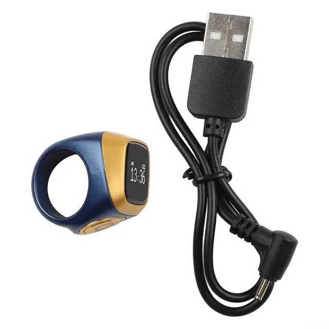 Alt view image 6 of 6 - IQibla Smart Ring Counter for Zikr & Prayer Times with OLED Display, Waterproof Digital Tasbih Counter with Vibration Reminder for Muslims, for iOS & for Android App, 40mAh 3-Day Battery(18mm Blue)