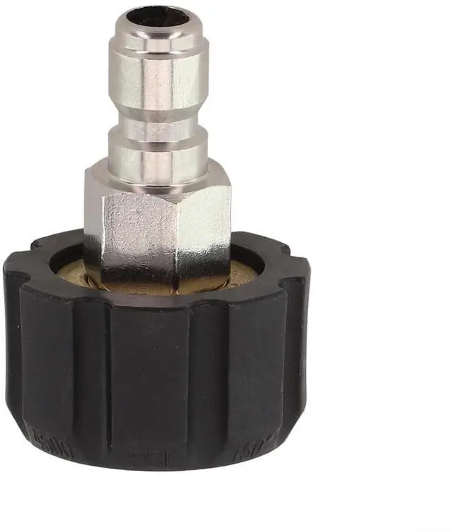 Main image of Quick Connect Male to M22 14 15 mm Female Pressure Washer Adapter 1/4 3/8 Inch for High Pressure Washer Parts Hose Fittings Silver and Black(1/4 QD male to M22 15mm female)