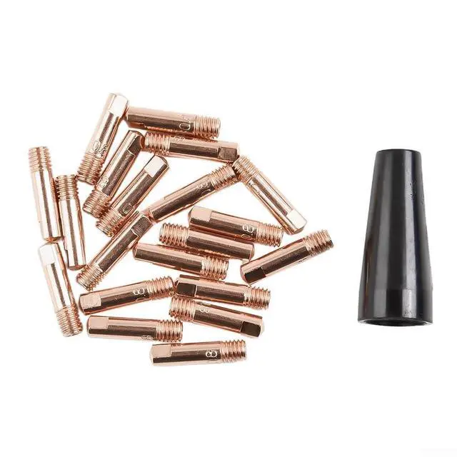 Alt view image 7 of 7 - 21PCS MIG Welder Nozzle Tips For Easy-Flux 125 Amp Welder Models 56355 And 56359, 0.035 in/0.9 mm And 0.030 in/0.8 mm Inner Aperture, Gasless Welding Torch Parts(030)