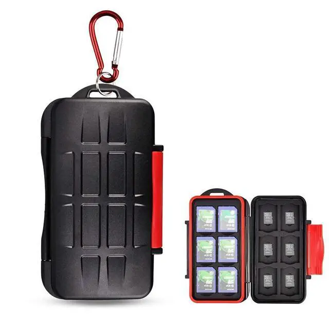 Alt view image 2 of 7 - Water-Resistant Memory Card Case + 120 Count Card Labels: Camera Memory Card Holder with Memory Card Labels for 12 SD Cards & 12 Micro SD Cards