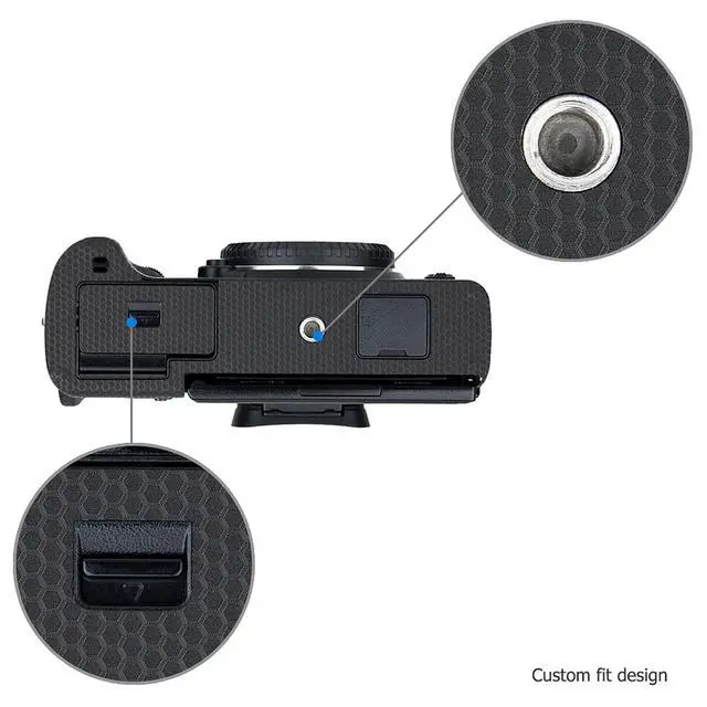 Alt view image 6 of 7 - Anti-Scratch Anti-Wear Camera Body Cover Sticker Protector for Fujifilm Fuji X-T3 XT3 Anti-Slide Grip Holder Skin Guard Shield - Matrix Black