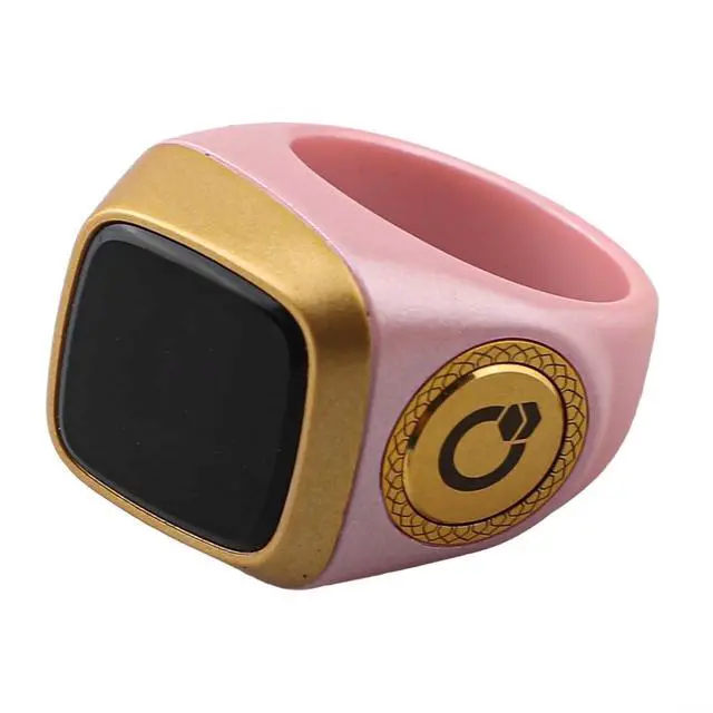 Alt view image 5 of 5 - IQibla Smart Ring Counter for Zikr & Prayer Times with OLED Display, Waterproof Digital Tasbih Counter with Vibration Reminder for Muslims, for iOS & for Android App, 40mAh 3-Day Battery(20mm Pink)