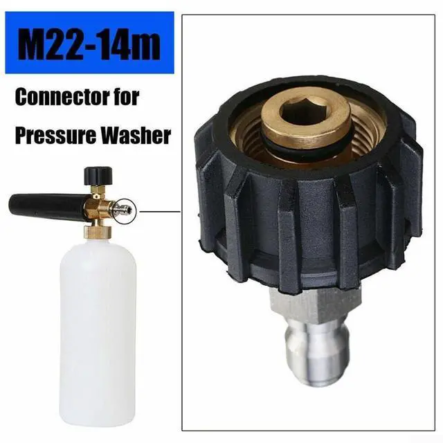 Alt view image 4 of 6 - Quick Connect Male to M22 14 15 mm Female Pressure Washer Adapter 1/4 3/8 Inch for High Pressure Washer Parts Hose Fittings Silver and Black(3/8 QD male to M22 14mm female)