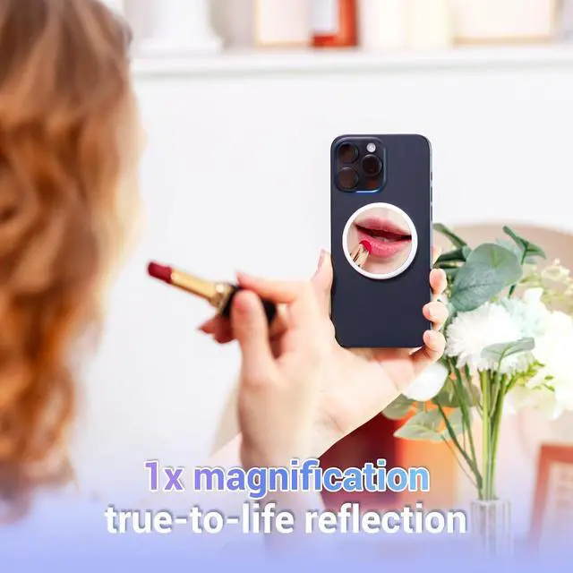 Alt view image 6 of 7 - Plane Style + Plane Style with GripMagnetic Selfie Mirror for Back Camera with Phone Grip + 2.2" Round Plane Flat Magnetic Selfie Mirror
