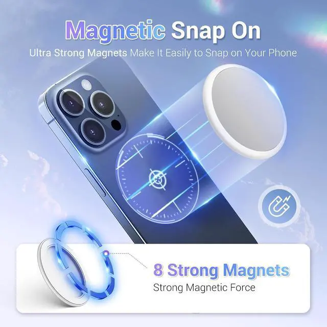 Alt view image 7 of 7 - Plane Style + Plane Style with GripMagnetic Selfie Mirror for Back Camera with Phone Grip + 2.2" Round Plane Flat Magnetic Selfie Mirror
