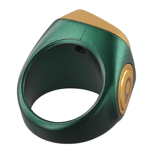 Alt view image 3 of 4 - IQibla Smart Ring Counter for Zikr & Prayer Times with OLED Display, Waterproof Digital Tasbih Counter with Vibration Reminder for Muslims, for iOS & for Android App, 40mAh 3-Day Battery(20mm Green)