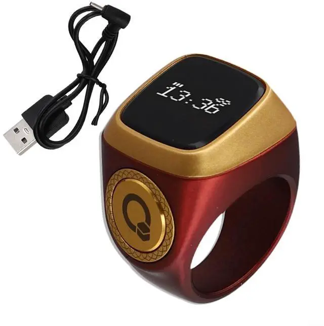 Main image of IQibla Smart Ring Counter for Zikr & Prayer Times with OLED Display, Waterproof Digital Tasbih Counter with Vibration Reminder for Muslims, for iOS & for Android App, 40mAh 3-Day Battery(18mm Curry)