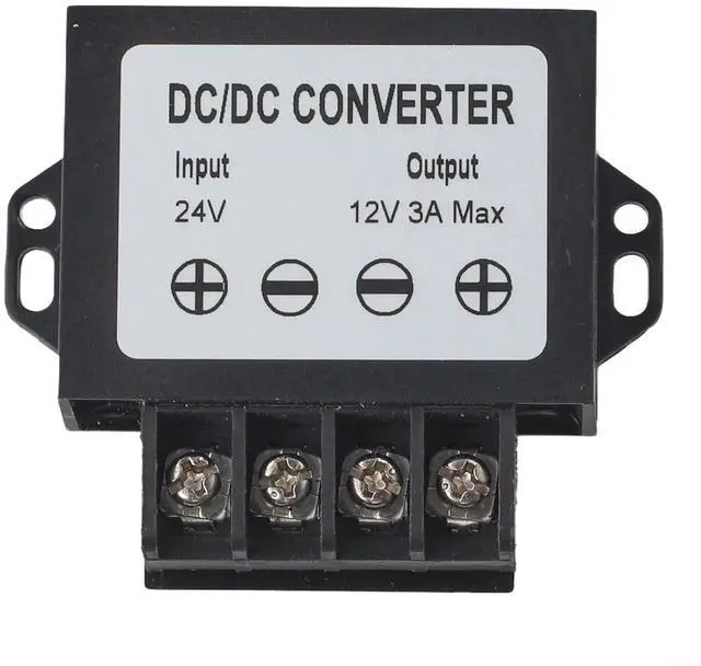 Main image of DC-DC Step Down Converter For Automotive/Solar/LED Lighting/Electronics, 24V To 12V 3A Voltage Regulator, IP65 Waterproof DC Power Supply