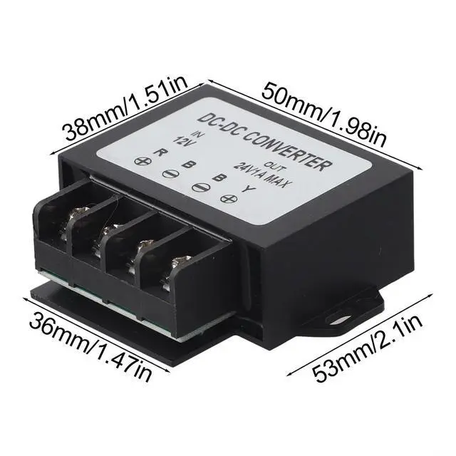 Alt view image 2 of 7 - DC-DC Step Down Converter For Automotive/Solar/LED Lighting/Electronics, 24V To 12V 3A Voltage Regulator, IP65 Waterproof DC Power Supply