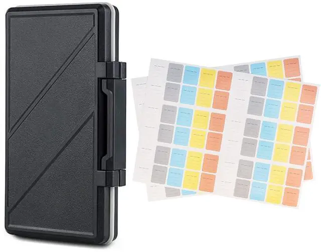 Main image of 120 Count Labels + Memory Card Case: Removable Labels with 36 Slots Memory Card Holder for 12 SD SDHC SDXC + 24 TF MSD MicroSD MicroSDHC MicroSDXC