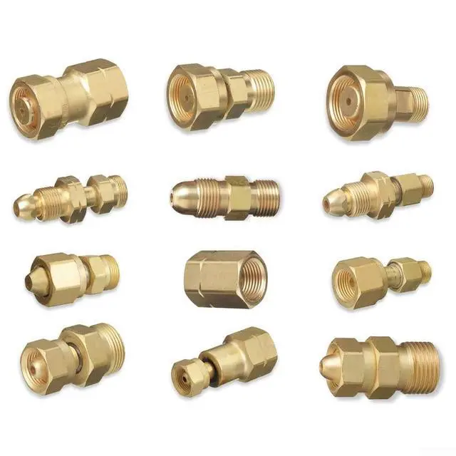 Alt view image 3 of 4 - Acetylene Gas Adapter, CGA-200 For MC Tanks, CGA-520 For B Tanks, CGA-510 And CGA-300 For Larger Setups, Brass Welding Connector, Torch Regulator Adapter(CGA-510 to CGA-520)