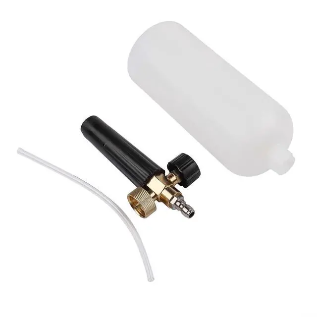 Alt view image 7 of 7 - 1/4" Snow Foam Washer Pot with 1L Bottle for Pressure Washer Lance, Adjustable High Pressure Spray Jet for Car Wash Soap Application, Removes Particles Efficiently, White and Black Garden Tool