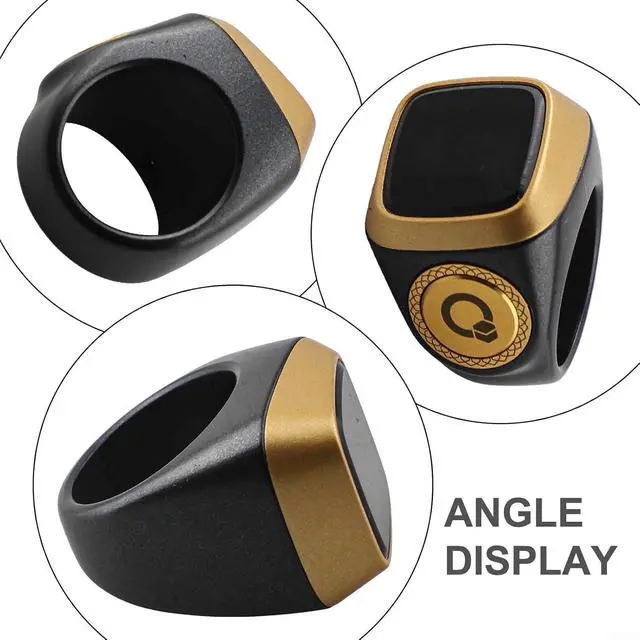 Alt view image 2 of 7 - IQibla Smart Ring Counter for Zikr & Prayer Times with OLED Display, Waterproof Digital Tasbih Counter with Vibration Reminder for Muslims, for iOS & for Android App, 40mAh 3-Day Battery(18mm Black)