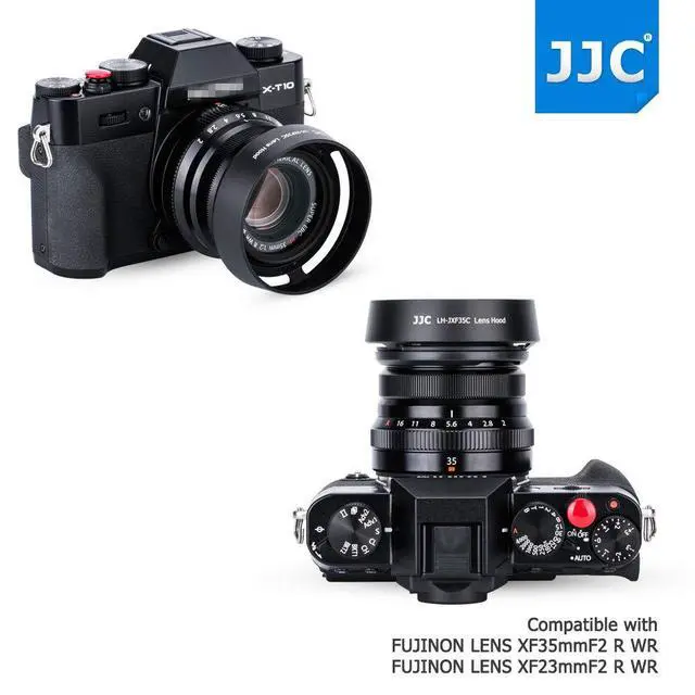 Alt view image 2 of 7 - Bayonet Metal Lens Hood for Fujifilm Fujinon XC 35mm F2 & XF 35mm F2 & XF 23mm F2 R WR Lens on Camera X-S10 X-E4 X-T4 X-Pro3 X-Pro2 X-T3 X-T2 X-T30 X-T20 X-E3 X-T200 X-A7 Replaces Fuji LH-XF35-2 Black