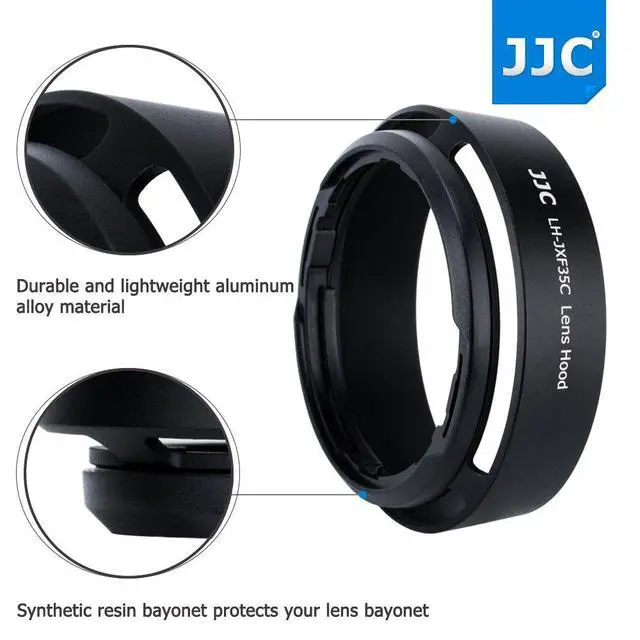 Alt view image 4 of 7 - Bayonet Metal Lens Hood for Fujifilm Fujinon XC 35mm F2 & XF 35mm F2 & XF 23mm F2 R WR Lens on Camera X-S10 X-E4 X-T4 X-Pro3 X-Pro2 X-T3 X-T2 X-T30 X-T20 X-E3 X-T200 X-A7 Replaces Fuji LH-XF35-2 Black