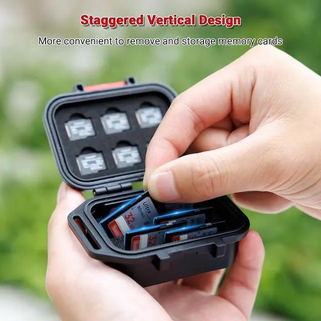 Alt view image 7 of 7 - M.2 2280 Case + 12 Slots: 4 Pack Clear Plastic M.2 2280 Card Holder with 12 Slots Portable SD MicroSD Memory Card Case