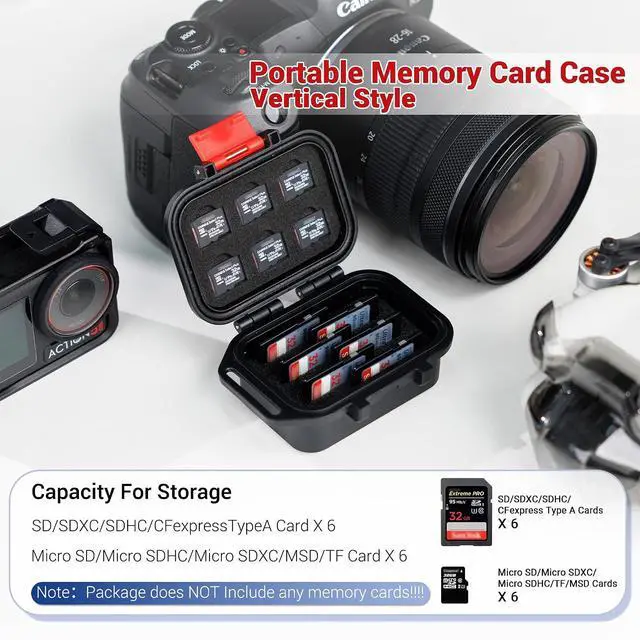 Alt view image 6 of 7 - M.2 2280 Case + 12 Slots: 4 Pack Clear Plastic M.2 2280 Card Holder with 12 Slots Portable SD MicroSD Memory Card Case