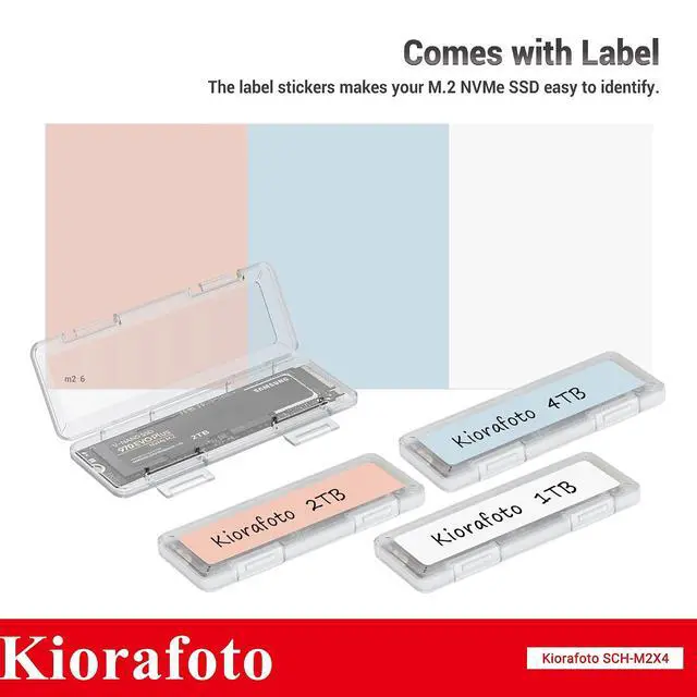 Alt view image 4 of 7 - M.2 2280 Case + 12 Slots: 4 Pack Clear Plastic M.2 2280 Card Holder with 12 Slots Portable SD MicroSD Memory Card Case