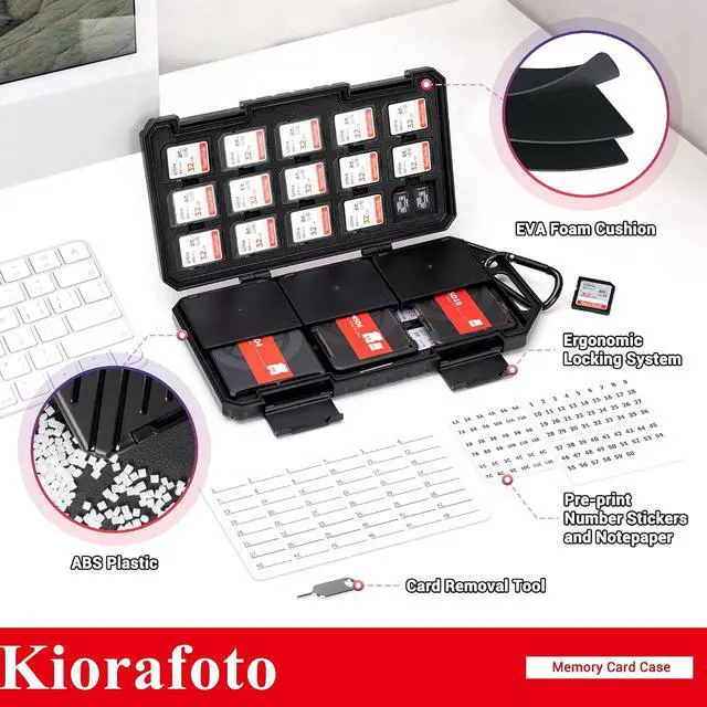 Alt view image 5 of 7 - Memory Card Case + SD Card Label: for Storage SD SDXC SDHC & TF MSD Cards