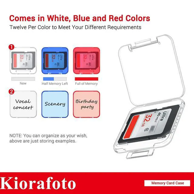 Alt view image 5 of 7 - Big SD Card Case + Plastic Card CaseMemory Card Case Holder with 24 PCS Multi-Color Clear SD Card Case