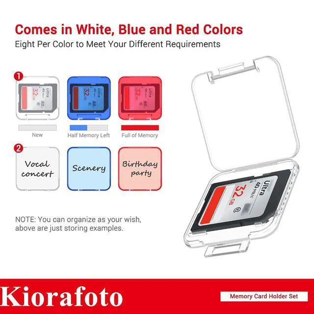 Alt view image 7 of 7 - Big SD Card Case + Plastic Card CaseMemory Card Case Holder with 24 PCS Multi-Color Clear SD Card Case