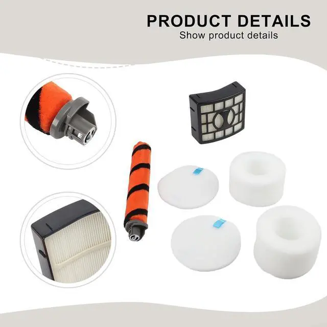 Alt view image 2 of 7 - Vacuum Filter Kit For Shark ZU701 With Soft Roller Brush,H12 Exhaust Filter,Foam And Felt Filters,Replacement Parts For XFF600/XHF600,1395FC831,6 Pieces