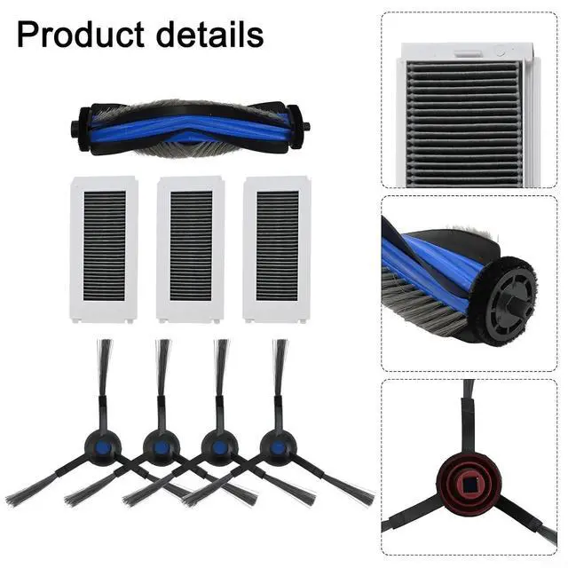 Alt view image 4 of 7 - 8PCS Robot Vacuum Accessories N30 PRO For OMNI / N30 For OMNI / N20e PLUS / N20e, Main Brush, Side Brush, And Filter, Floor Cleaning Accessories