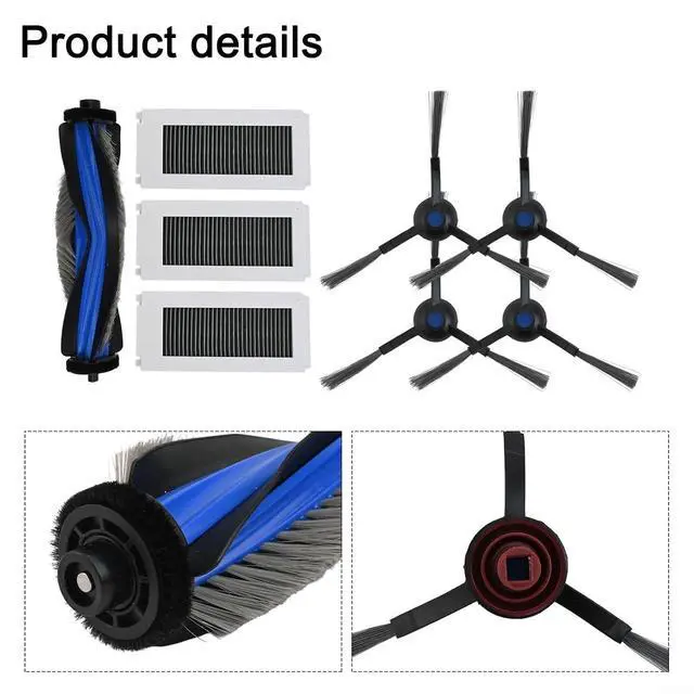 Alt view image 5 of 7 - 8PCS Robot Vacuum Accessories N30 PRO For OMNI / N30 For OMNI / N20e PLUS / N20e, Main Brush, Side Brush, And Filter, Floor Cleaning Accessories
