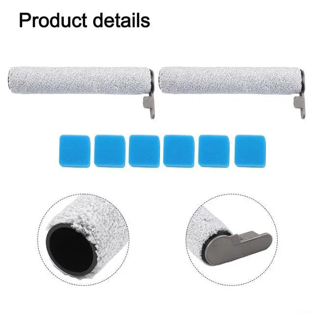 Alt view image 3 of 5 - Vacuum Accessories ED12 Pro, Plastic Nylon Roller Brush Replacement, Vacuum Sponge Filter, Household Cleaning Tool Parts, Furniture Lint Removal Attachment(8Pcs)