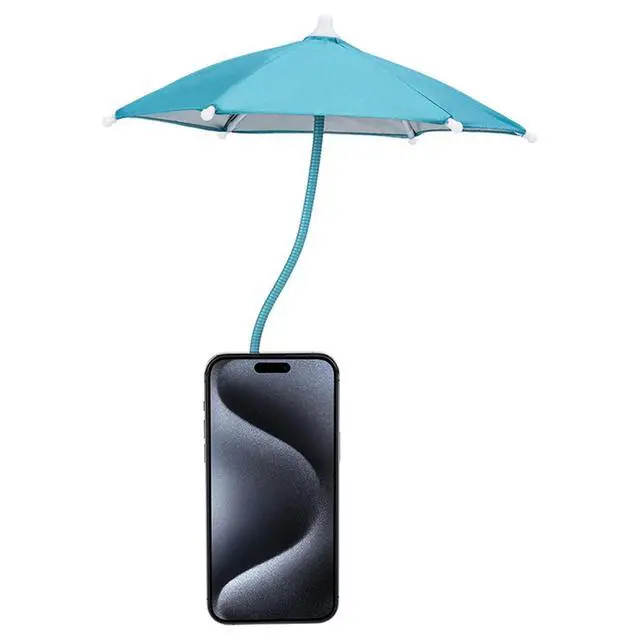Alt view image 7 of 7 - Blue + Pink2PCS Outdoor Phone Sun Shade Shield Magnetic Phone Umbrella for Sun