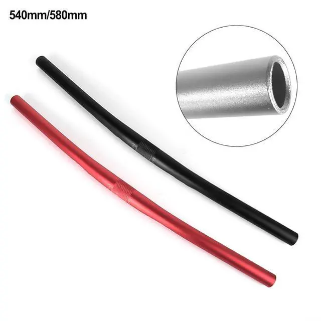 Alt view image 4 of 7 - 25.4mm Straight Handlebar 6061 Aluminum Alloy Bike Bar for MTB Mountain Bicycle Cycling, 580mm Length, 22.2mm Ends, Black (red 580MM)