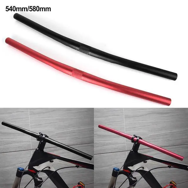 Alt view image 5 of 7 - 25.4mm Straight Handlebar 6061 Aluminum Alloy Bike Bar for MTB Mountain Bicycle Cycling, 580mm Length, 22.2mm Ends, Black (red 580MM)