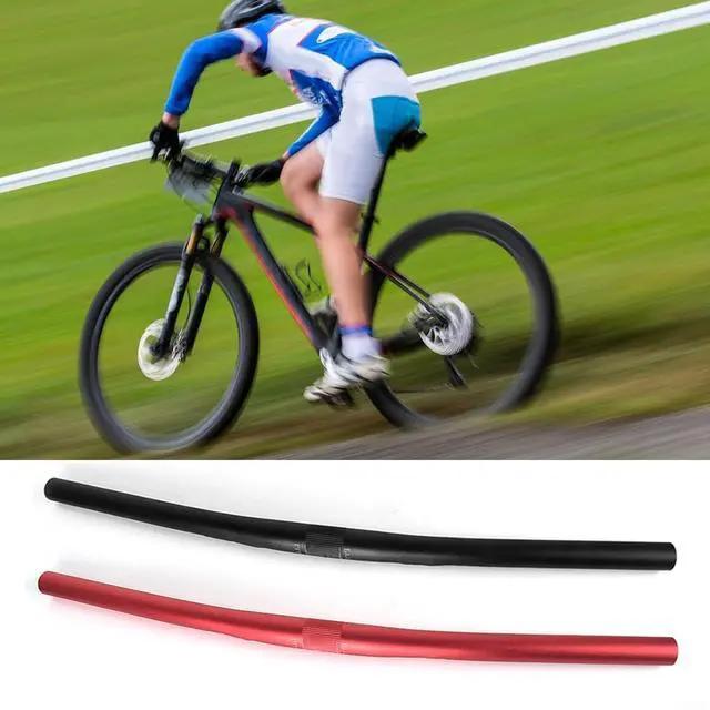 Alt view image 7 of 7 - 25.4mm Straight Handlebar 6061 Aluminum Alloy Bike Bar for MTB Mountain Bicycle Cycling, 580mm Length, 22.2mm Ends, Black (red 580MM)