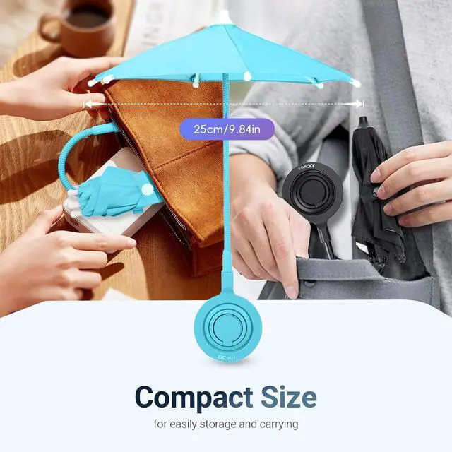 Alt view image 6 of 7 - Blue + Black2PCS Outdoor Phone Sun Shade Shield Magnetic Phone Umbrella for Sun