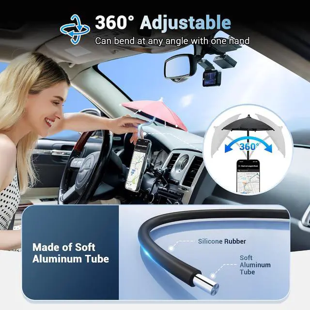 Alt view image 7 of 7 - 2PCS Car Phone Umbrella for Sun Dual Magnetic Cellphone Sunshade Shield
