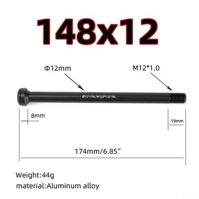 Alt view image 2 of 7 - Thru Axle Lever, Aluminum Alloy Bike Thru-Axle Handle 100/142/148x12mm Boost Black (148x12mm)